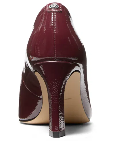 Michael Kors Mid-heel Pumps In Calfskin With Glossy Finish In Burgundy