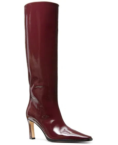 Michael Kors Darrah Patent Leather Boot In Burgundy