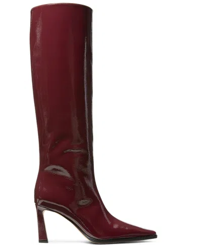 Michael Kors Darrah Patent Leather Boot In Burgundy