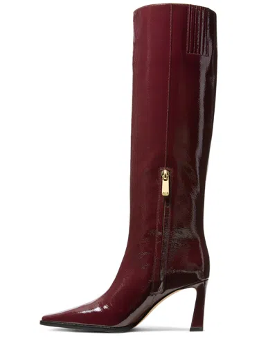 Michael Kors Darrah Patent Leather Boot In Burgundy