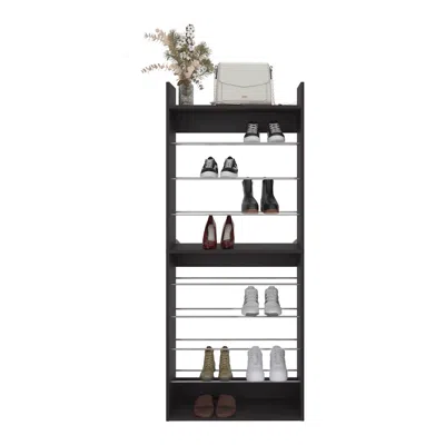 Depot E-shop Aline Shoe Rack, 10 Shelves, Black Wengue In Black