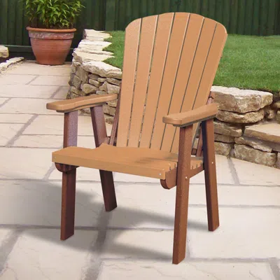American Furniture Classics Os Home And Office Model 511ctb Fan Back Chair In Cedar With A Tudor Brown Base, Made In The Usa In Brown