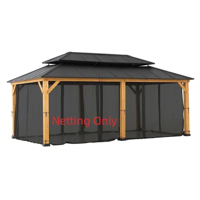 Sunjoy Universal Mosquito Netting For 12 Ft. ×20 Ft. Gazebos In Black