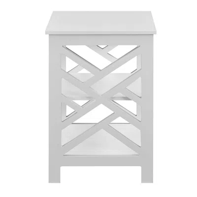 Convenience Concepts Titan End Table With Shelves, White In White
