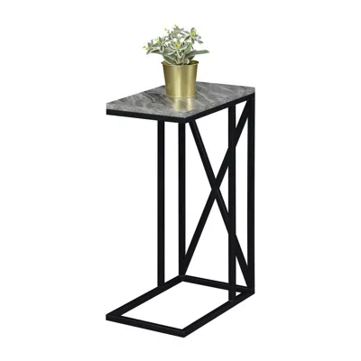 Convenience Concepts Tucson C End Table, Gray Marble/black In Black