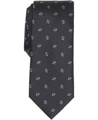 Alfani Men's Arctic Neat Printed Slim Tie, Macy's Exclusive In Black