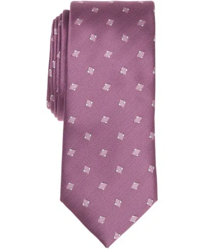 Alfani Men's Arctic Neat Printed Slim Tie, Macy's Exclusive In Pink
