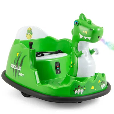 Hivvago 12v Bumper Car With Spray Function And Remote Control For Toddlers Aged 2-5 In Green