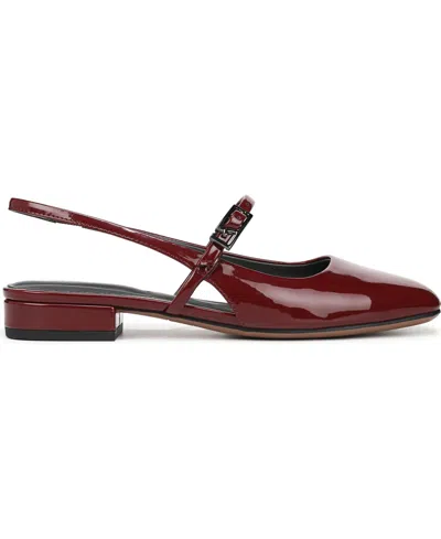 Franco Sarto Women's Destin Square Toe Mary Jane Slingback Flats In Burgundy