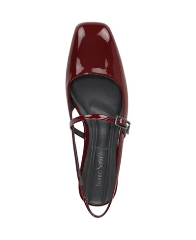 Franco Sarto Women's Destin Square Toe Mary Jane Slingback Flats In Burgundy