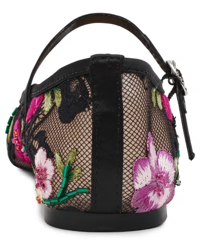 Betsey Johnson Women's Nova Embroidered Mesh Mary Jane Flats In Multi