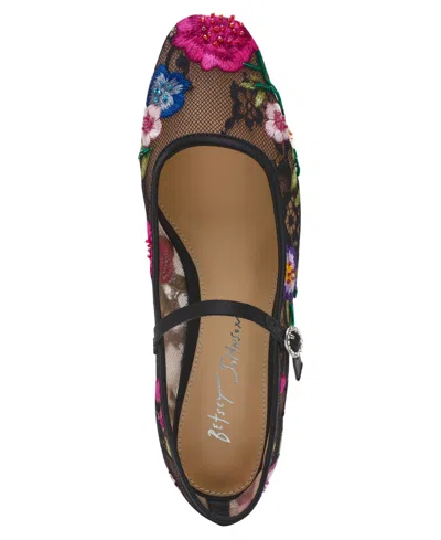 Betsey Johnson Women's Nova Embroidered Mesh Mary Jane Flats In Multi