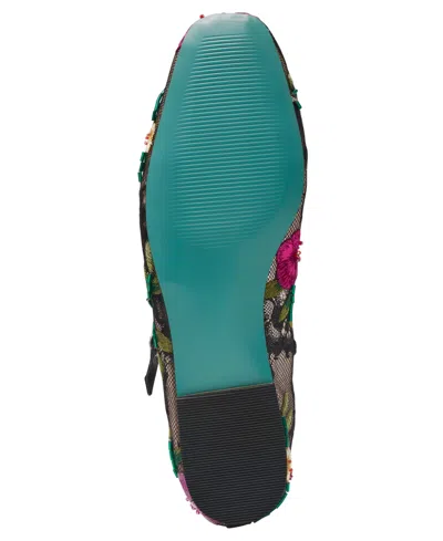 Betsey Johnson Women's Nova Embroidered Mesh Mary Jane Flats In Multi