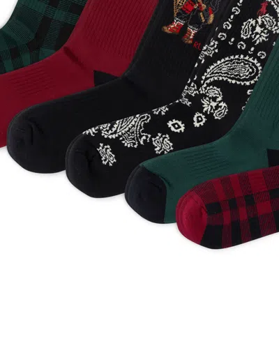 Polo Ralph Lauren Assorted 2-pack Holiday Bears Crew Socks In Brown