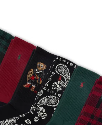 Polo Ralph Lauren Assorted 2-pack Holiday Bears Crew Socks In Brown