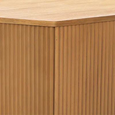 Ink+ivy Fluted Hexagon Coffee Table In Brown