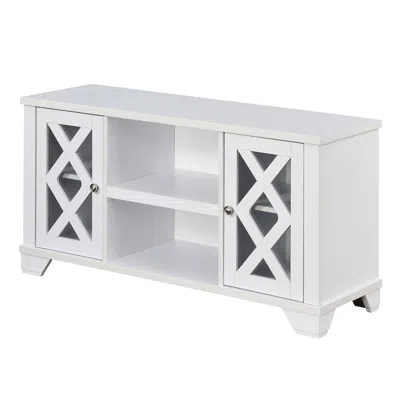 Convenience Concepts Gateway Tv Stand With Storage Cabinets And Shelves For Tvs Up To 55 Inches In White