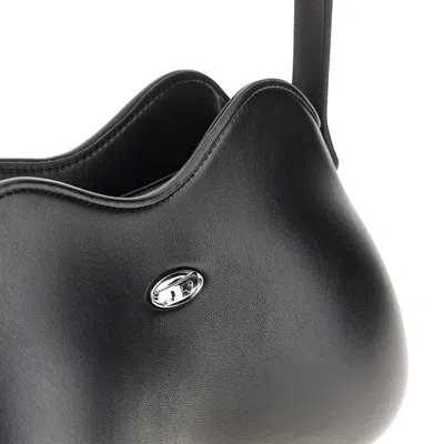 Diesel Double-d-shoulder Bag In Pu In Black