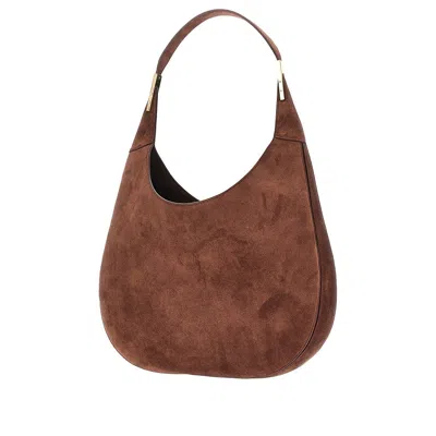Savette Florence Small Suede Hobo Bag In Brown