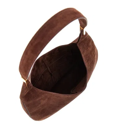 Savette Florence Small Suede Hobo Bag In Brown
