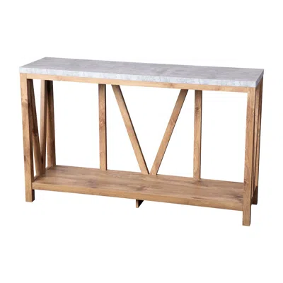 Flash Furniture Farmhouse 2-tier Console Table -warm Oak Finish Engineered Wood Frame In Brown