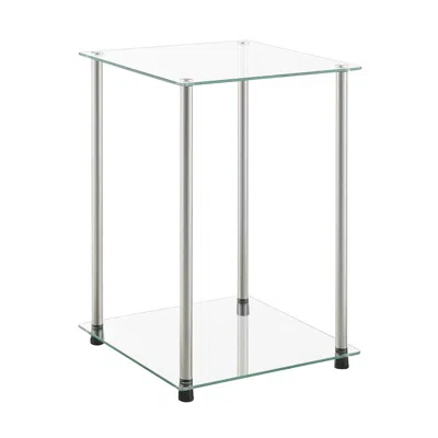 Convenience Concepts Designs2go Classic Glass 2 Tier Square End Table In Transparent