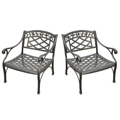 Crosley Furniture Sedona 2pc Cast Aluminum Outdoor Lounge Chair Set In Gray
