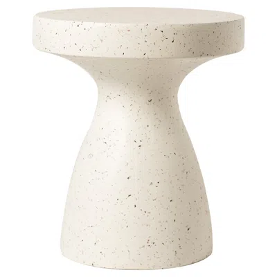Leisuremod Modern Side End Table Wisp Series In Terrazzo White In Neutral