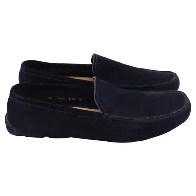 Jil Sander Slip-on Loafers In Navy Blue Suede In Blue