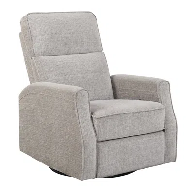 Wallace & Bay Tavor Wheat And Swivel Gliding Recliner With Swivel, Glider In Gray