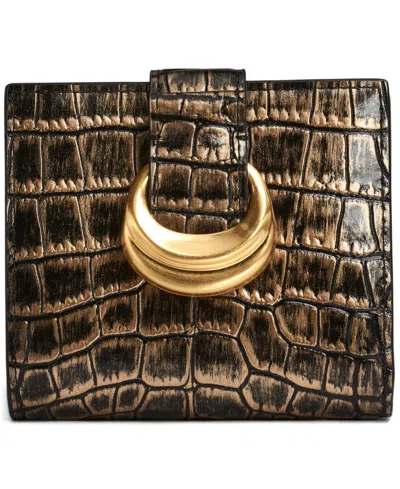 Donna Karan Women's Valley Stream Metallic Croco Small Wallet In Brown