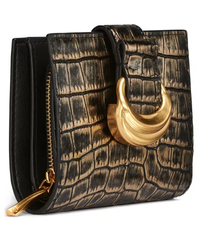 Donna Karan Women's Valley Stream Metallic Croco Small Wallet In Brown