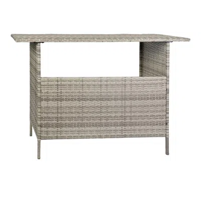 Flash Furniture Marco Indoor/outdoor Patio Wicker Rattan Bar Counter Table With 2 Shelves, Gray In Neutral