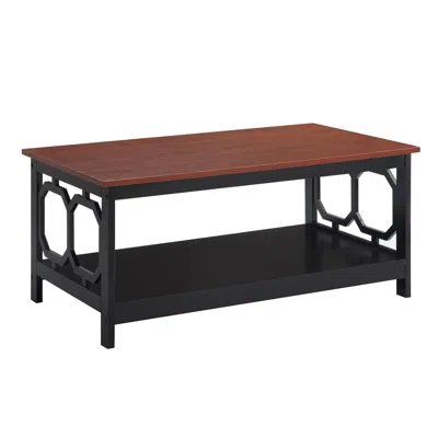 Convience Concept Omega Coffee Table With Shelf Cherry/black In Black