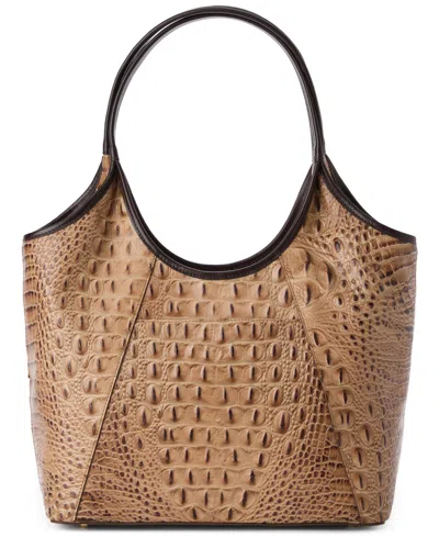 Brahmin Melora Croc Embossed Leather Tote In Brown