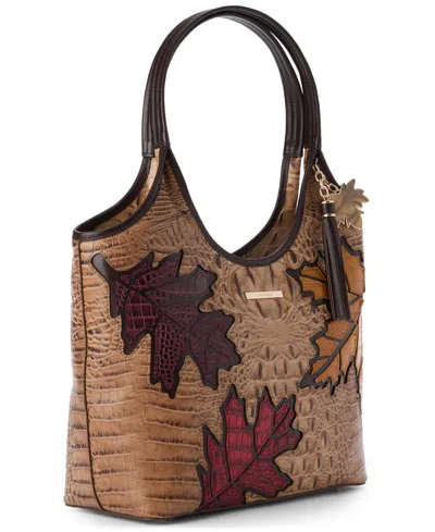 Brahmin Melora Croc Embossed Leather Tote In Brown