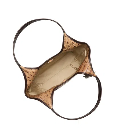 Brahmin Melora Croc Embossed Leather Tote In Brown