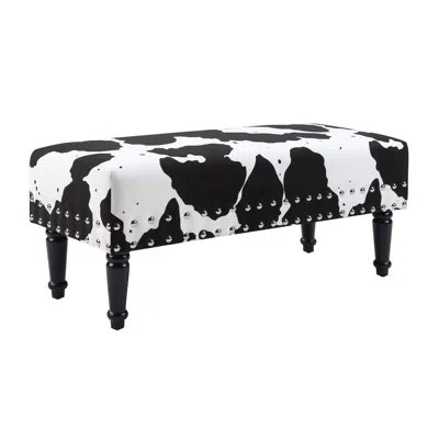 Convience Concept Designs4comfort Cow Print Bench With Nailheads In ...