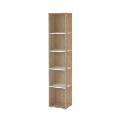 Tvilum Sign Open Narrow 5 Shelf Boockase, Jackson Hickory/white