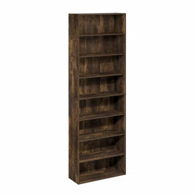 Furinno Basic 8-tier Open Shelf Bookcase, Bookshelf, Storage Organizer, Amber Pine In Brown