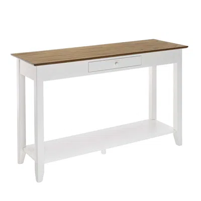 Convenience Concepts American Heritage 1 Drawer Console Table With Shelf, Driftwood/white