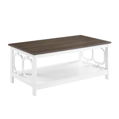 Convience Concept Omega Coffee Table With Shelf Driftwood/white