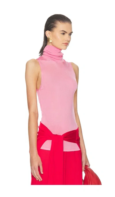 Helsa Arlena Sleveeveless Turtleneck In Pink