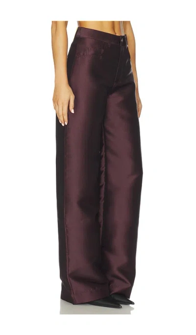 Marques' Almeida Heavy Satin Boyfriend Trouser In Burgundy