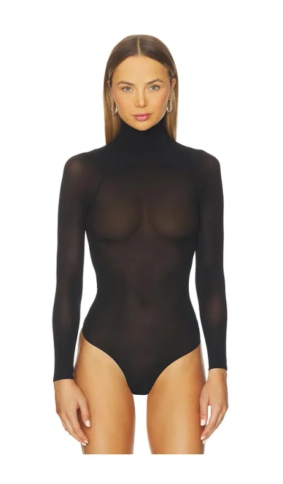 Commando Ballet Sheer Turtleneck Bodysuit In Black