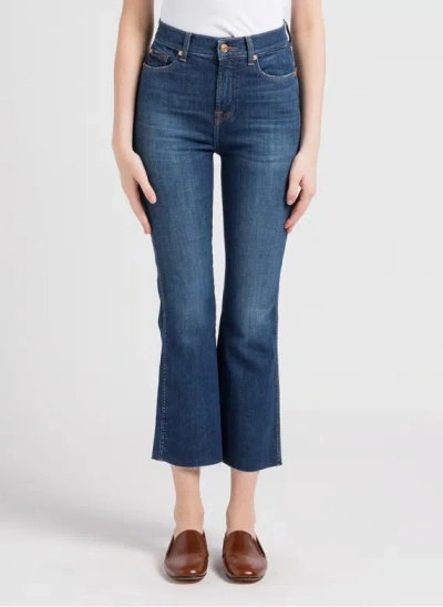 7 For All Mankind High Waisted Slim Kick With Studs Jeans In Juke Box In Blue