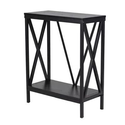 Aquatic Fundamentals 20 Gallon Steel X-frame Aquarium Stand, With Lower Shelf, Black In Black
