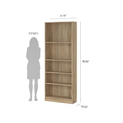 Tvilum Element Tall Wide 5 Shelf Bookcase, Oak Structure