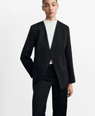 Mango Women's Double-breasted Suit Jacket In Black