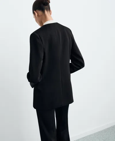 Mango Women's Double-breasted Suit Jacket In Black